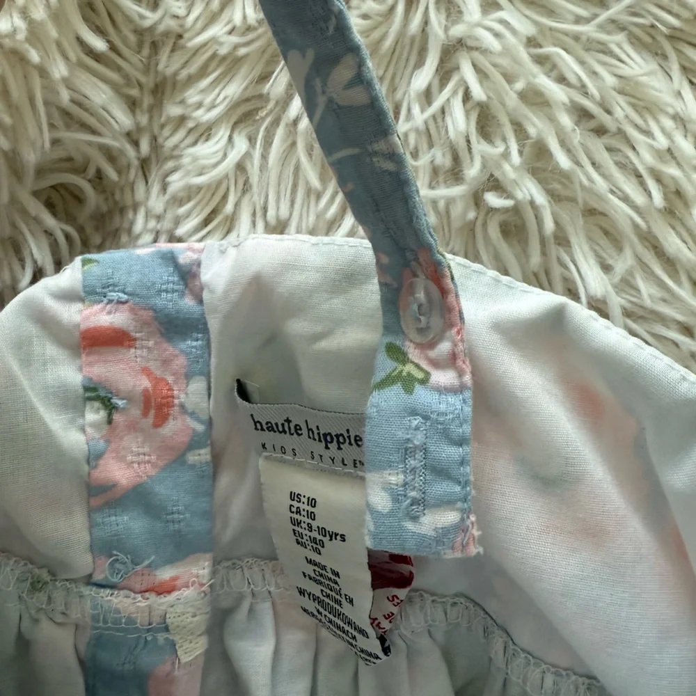 Haute Hippie Pink Blue Cottagecore Floral Dress Size Kids 10